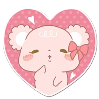 😍 fofo, animal, rosa, coração, kawaii, urso, desenho animado telegram sticker