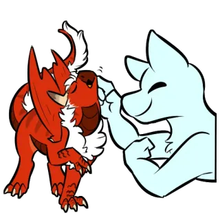 😌 มังกร, สัตว์, สิ่งมีชีวิต, การ์ตูน, น่ารัก, แฟนตาซี telegram sticker