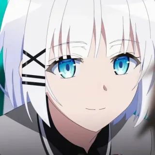 🍁 Anime, Menina, Cabelo Branco, Olhos Azuis, XII telegram sticker