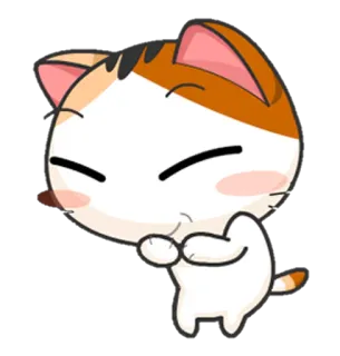 😏 gato, dibujo animado, animal, lindo, kawaii, pegatina telegram sticker