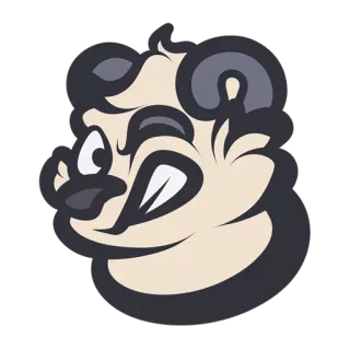 😉 cartoon, animal, face, mascot, illustration telegram sticker