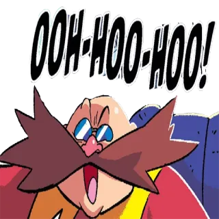 😂 Dr. Eggman Sonic the Hedgehog OOH-HOO-HOO! sonic, eggman, cartoon, video game, villain telegram sticker