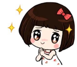 😍 Cartoon, Mädchen, Süß, Anime, Glitzer telegram sticker