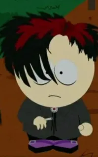 🖕 Pete Thelman South Park Cartoon, Goth, South Park, Pete Thelman, Figur, animiert telegram sticker