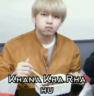 🤔 Khana Kha Rha Hu jedzenie, jedzenie, hindi, osoba telegram sticker