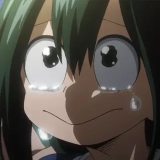 🎭 Tsuyu Asui My Hero Academia Аниме, Грустно, Плачет, Слезы, Моя геройская академия, Тсую Асуи, Фроппи whatsapp sticker