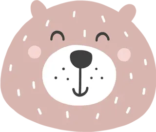 🐻 Bär, Cartoon, Niedlich, Tier, Illustration, Rosa, Kawaii whatsapp sticker