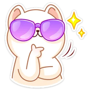 😎 кот, солнцезащитные очки, милый, блеск, животное, наклейка telegram sticker