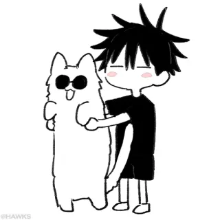 🖤 Anime, Personaggio, Animale domestico, Cartone animato, Carino, Amico whatsapp sticker
