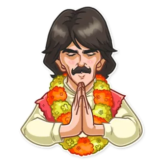 🙏 George Harrison ミュージシャン, ビートルズ, 平和, ヒンドゥー教, 祈り telegram sticker