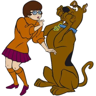 🤐 Velma Dinkley Scooby Doo การ์ตูน, สุนัข, เพื่อน, ชู่ว์, ปริศนา telegram sticker