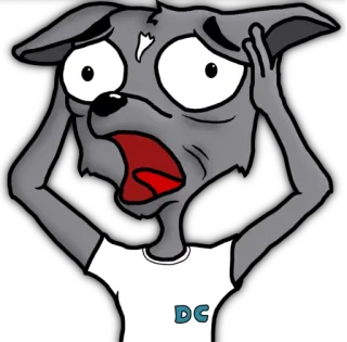 😱 DC Hund, Cartoon, Used-Look, Angst, Schockiert, Ängstlich telegram sticker
