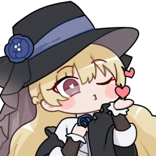 😘 アニメ, 可愛い, ハート, 女の子, 投げキッス telegram sticker
