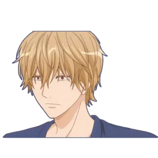 😐 anime, boy, male, character, portrait, blond hair whatsapp sticker