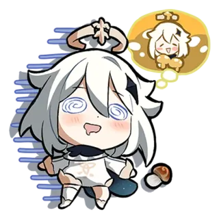😵‍💫 Paimon Genshin Impact paimon, genshin impact, anime, jeu vidéo, chibi, mignon whatsapp sticker