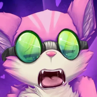 😰 Katze, rosa, Brille, Cartoon telegram sticker