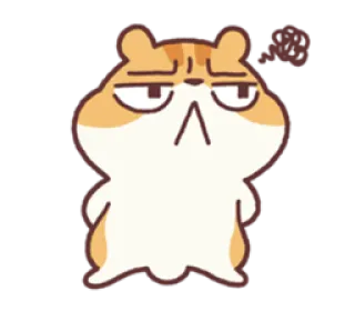 😕 仓鼠, 生气, 卡通, 动物, 可爱 telegram sticker