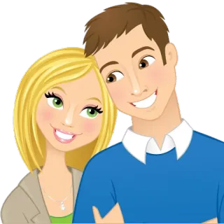 💏 dessin animé, couple, romance, amour, ensemble, relation telegram sticker