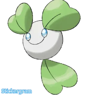 ☘ Cottonee Pokemon Stickergram покемон, игра, видеоигра, природа, растение whatsapp sticker