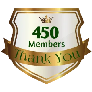 ⚜ 450 Members Thank You membros, obrigado, celebração, marco telegram sticker