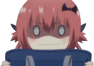 😰 Satania Anime, Kreskówka, Demon, Zszokowany, Słodki, Manga whatsapp sticker