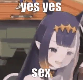 👍 yes yes sex meme, funny, offensive, text telegram sticker