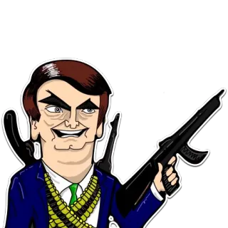😁 Jair Bolsonaro 자이르 보우소나루, 정치인, 총, 브라질, 정치인, 무기 telegram sticker