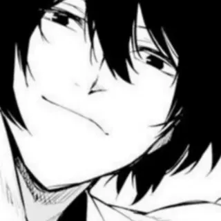 📄 Dazai Osamu Bungou Stray Dogs Anime, Manga, Dazai, Osamu Dazai, Bungou Stray Dogs, Postać, Czarno-białe, Portret telegram sticker