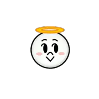 😇 絵文字, 天使, 天使の輪, 可愛い, 漫画, 白 telegram sticker