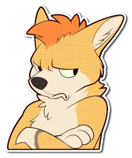 😡 dibujos animados, animal, zorro, ilustración, pegatina telegram sticker