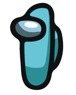 📖 among us, jeu vidéo, espace, personnage, cyan whatsapp sticker