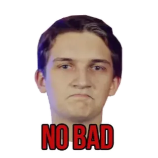 😑 NO BAD face, meme, internet, expression, portrait, funny telegram sticker