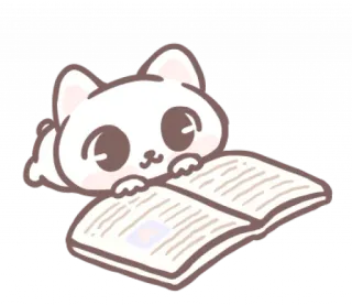 🎀 mèo, đọc sách, sách, dễ thương, động vật, kawaii, hoạt hình, thú cưng telegram sticker