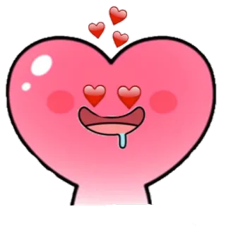 😍 Corazón, Amor, Emoji, Dibujo animado, Lindo telegram sticker