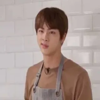 🐹 Jin kpop, sänger, künstler, mann, schürze, kochen telegram sticker