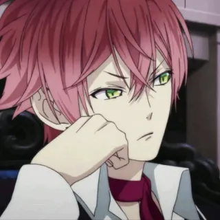 🍷 Ayato Sakamaki Diabolik Lovers anime, vampire, red hair, green eyes, Diabolik Lovers, Ayato Sakamaki, anime character telegram sticker