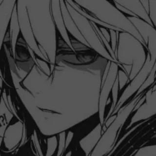 😒 ?! anime, manga, portrait, black and white, serious telegram sticker