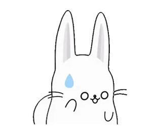 😅 ウサギ, 不安, 動物, 漫画, 白 telegram sticker