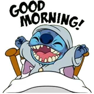 ✋ Stitch GOOD MORNING! stitch, guten morgen, lilo & stitch, cartoon, disney telegram sticker