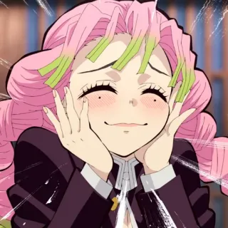 💗 Mitsuri Kanroji Demon Slayer Аниме, Мицури Канроджи, Клинок, рассекающий демонов, Милый, Фанатское творчество telegram sticker