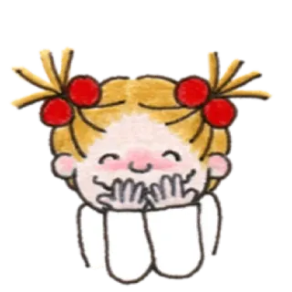 ✳️ 女の子, かわいい, 恥ずかしがり屋, 笑顔, 髪 telegram sticker