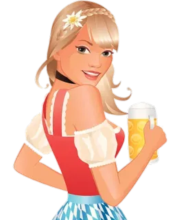 🍺 birra, donna, dirndl, bavarese, oktoberfest, tedesco telegram sticker