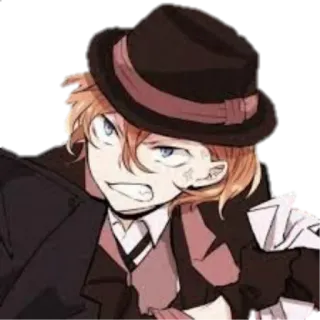 😡 Chuuya Nakahara Bungou Stray Dogs Anime, Manga, Chuya Nakahara, Bungou Stray Dogs, Personnage telegram sticker
