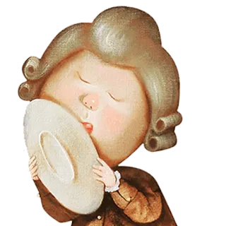 😋 человек, поцелуй, шляпа, мультфильм, искусство, иллюстрация whatsapp sticker