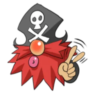 ✌️ bajak laut, tengkorak, tulang bersilang, kartun, stiker, karakter whatsapp sticker