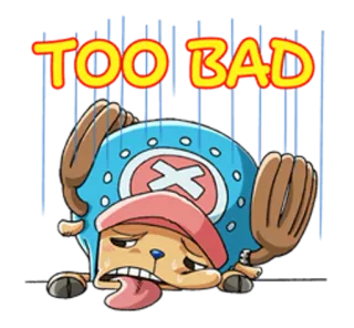 😓 Tony Tony Chopper One Piece TOO BAD anime, manga, sad, chopper telegram sticker
