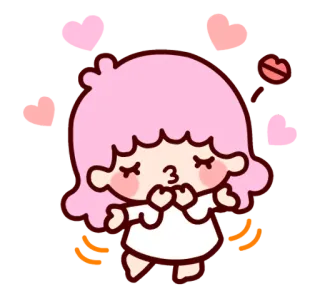 😘 beso, lindo, kawaii, rosa, anime, corazones whatsapp sticker