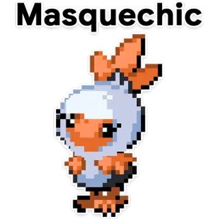 💍 Masquechic masquechic, キャラクター, イラスト, かわいい, ピクセルアート, オレンジ, 白 telegram sticker