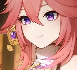 😶 Yae Miko Genshin Impact Anime, Gra wideo, Genshin Impact, Yae Miko, Postać telegram sticker
