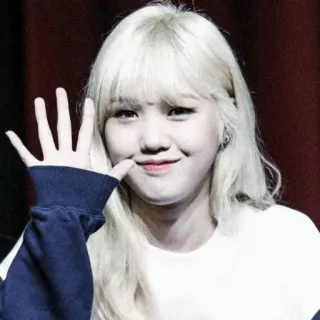 ♠️ mujer, chica, coreana, asiática, rubia, sonrisa telegram sticker